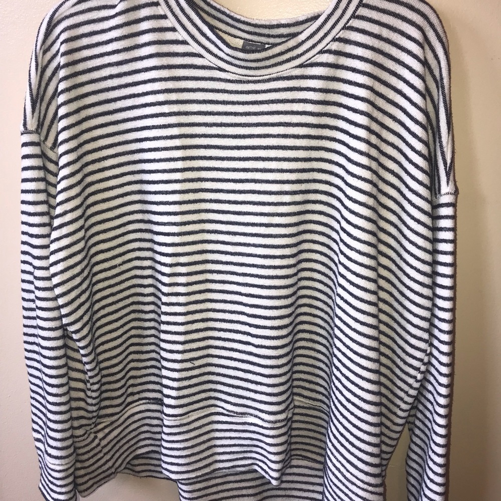 Aerie American Eagle Striped Sweatshirt Top